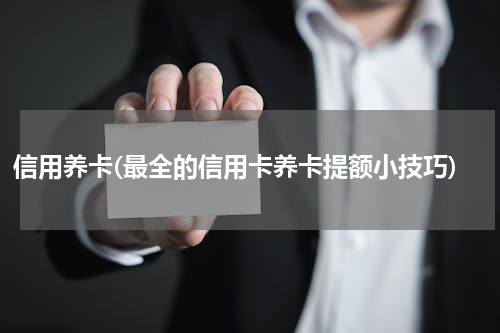 信用养卡(最全的信用卡养卡提额小技巧)
