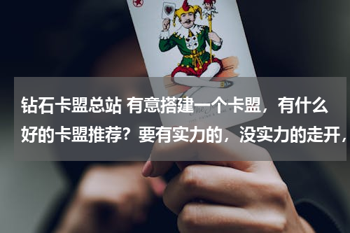 钻石卡盟总站 有意搭建一个卡盟，有什么好的卡盟推荐？要有实力的，没实力的走开，最好是主站！