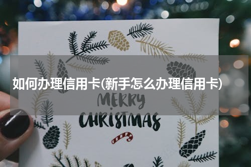 如何办理信用卡(新手怎么办理信用卡)