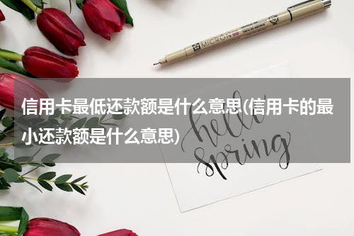 信用卡最低还款额是什么意思(信用卡的最小还款额是什么意思)