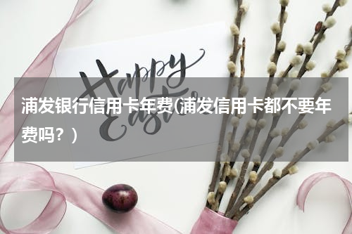 浦发银行信用卡年费(浦发信用卡都不要年费吗？)