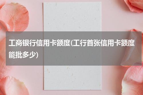 工商银行信用卡额度(工行首张信用卡额度能批多少)