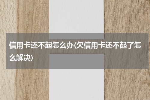 信用卡还不起怎么办(欠信用卡还不起了怎么解决)