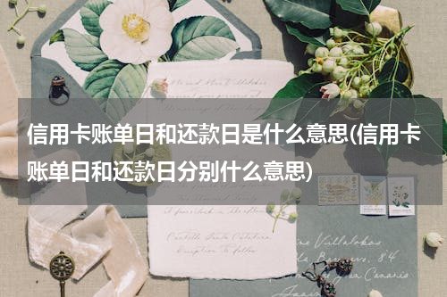 信用卡账单日和还款日是什么意思(信用卡账单日和还款日分别什么意思)