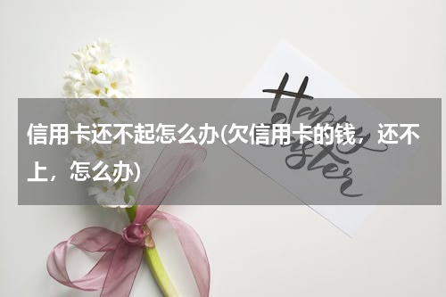 信用卡还不起怎么办(欠信用卡的钱，还不上，怎么办)