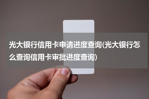 光大银行信用卡申请进度查询(光大银行怎么查询信用卡审批进度查询)