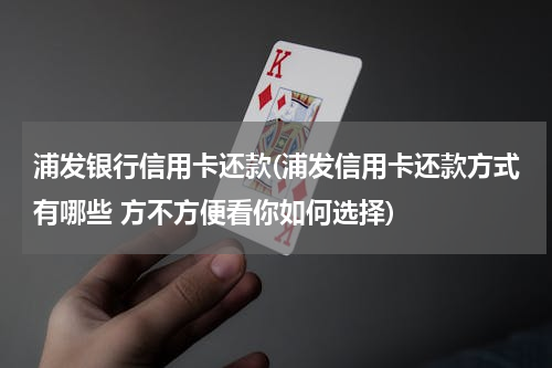 浦发银行信用卡还款(浦发信用卡还款方式有哪些 方不方便看你如何选择)