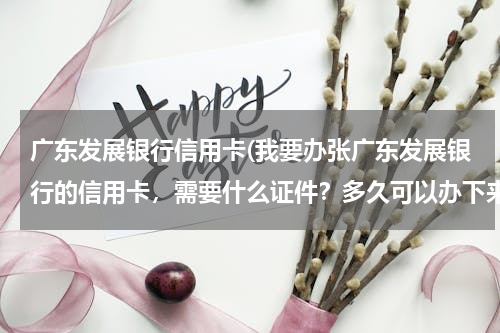 广东发展银行信用卡(我要办张广东发展银行的信用卡，需要什么证件？多久可以办下来！急)